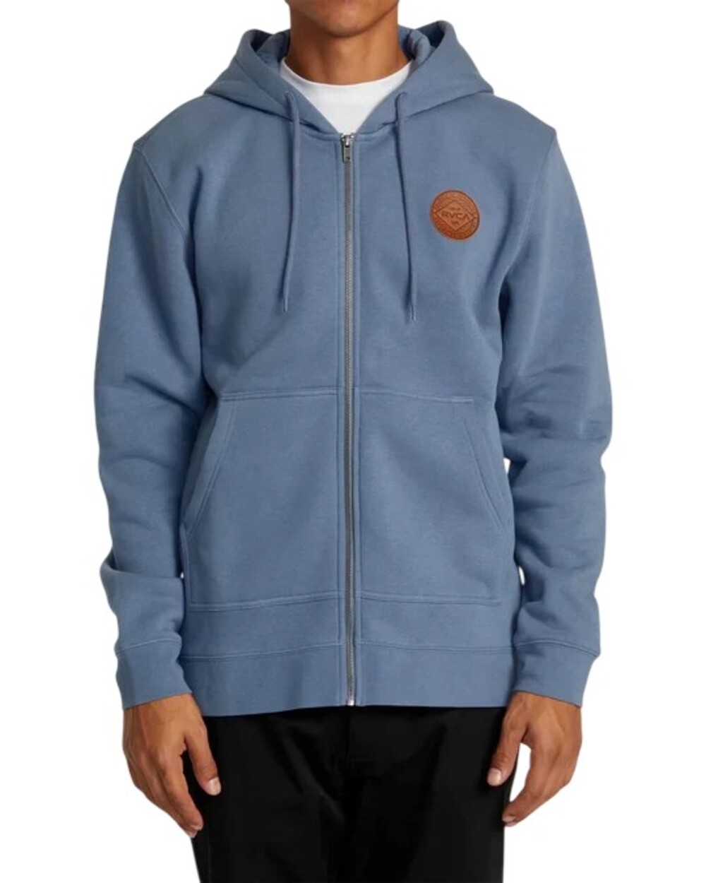 RVCA Wordmark Full Zip Hoodie Medium Mens Regular Fit Flint Stone Blue